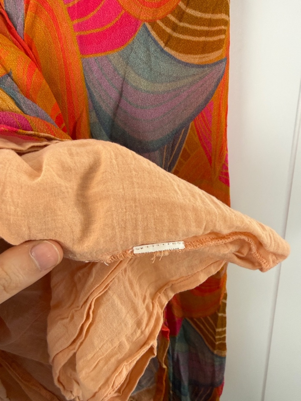 Bl^nk London Anthropologie Women's Tessa Orange Motif Size X-Small Puff Sleeve - Picture 9 of 9